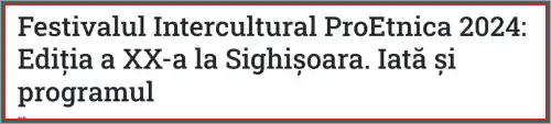 Festivalul Intercultural ProEtnica 2024 program pe zile cine cântă și dansează