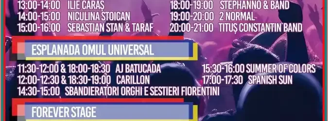 program pe zile festivalul Sinaia forever 2024