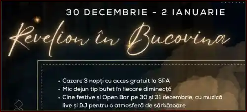 Revelion 2025 în Bucovina la Hotel Dukat din Gura Humorului