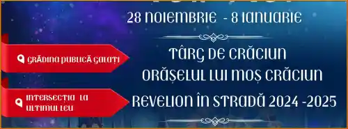 Galați Festivalul Feerie de Iarnă cu Târg de Crăciun 2025 și Revelion în stradă 2025