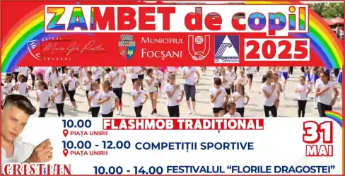 program complet activități Ziua Copilului 2025 în Piața Unirii din Focșani