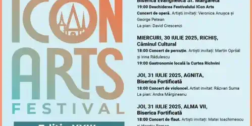 Festivalul ICon Arts Transilvania 2025 programul concertelor pe zile și localități