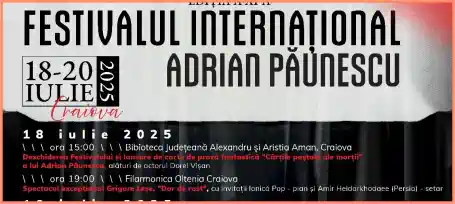 Festivalul Internaţional “Adrian Păunescu 2025 Craiova program pe zile