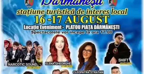 Zilele Orașului Dărmănești 2025 program concerte lineup artiști