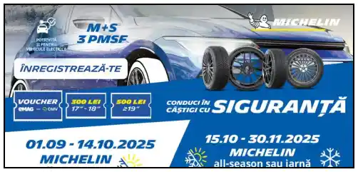 Concurs Michelin CrossClimate 2025 Câștigă 150 vouchere eMAG în valoare de 500 lei fiecare