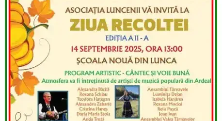 Ziua Recoltei în satul LUNCA 2025 dată program artistic