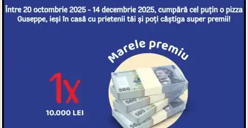 câștigători concurs Pizza Guseppe 2025 Ieși în casă 10000 lei