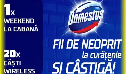 Câștigă un weekend la munte 5000 lei concurs Domestos 2025