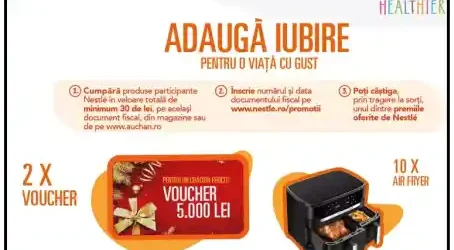 Concurs Nestlé de Crăciun Câștigă 5.000 lei sau una din cele friteuze Tefal