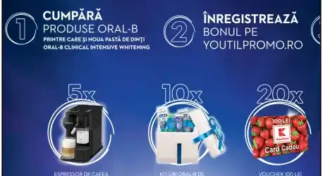Concurs Oral-B Intensive Whitening câștigă espressor nespresso