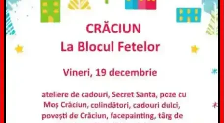 Crăciun la Blocul Fetelor 2025 program pe ore