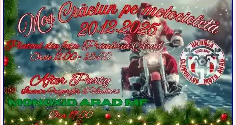 Program Parada Moș Crăciun pe Motocicleta Arad 2025