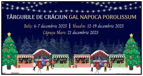 Târguri de Crăciun 2025 în GAL Napoca Porolissum dată locații program
