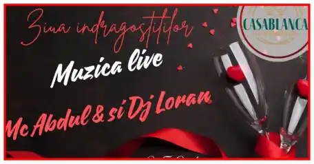 Petrecere de Valentine’s Day 2026 la restaurant Casablanca meniu romantic open bar