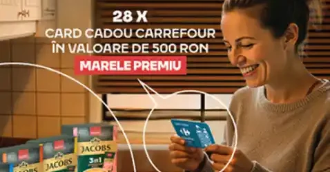 concurs Jacobs Carrefour 2026 câștigă voucher 500 lei