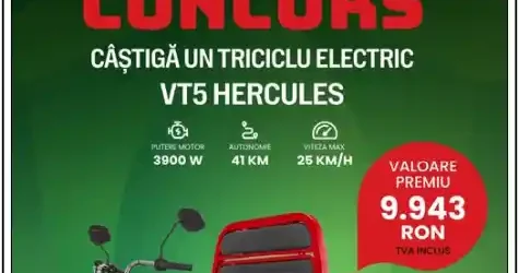 Câștigă un triciclu electric Voltarom VT5 Hercules