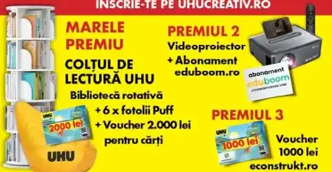 Concurs UHU Ocean World 2026 câștigă voucher 2000 lei Cărturești