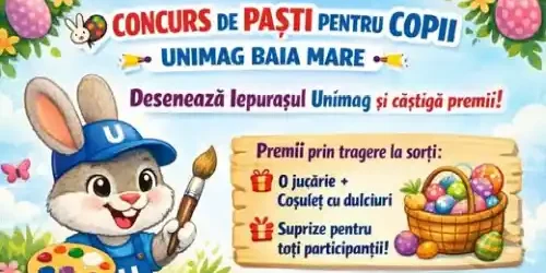 Concurs desen Paști pentru copii la Unimag Baia Mare