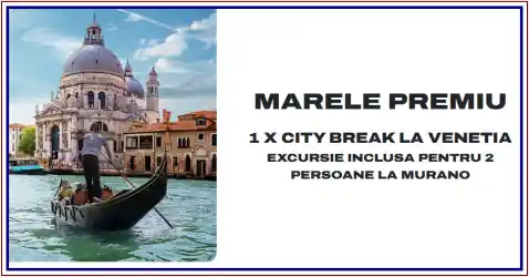 câștigă Vacanță romantică la Veneția de 17.850 lei