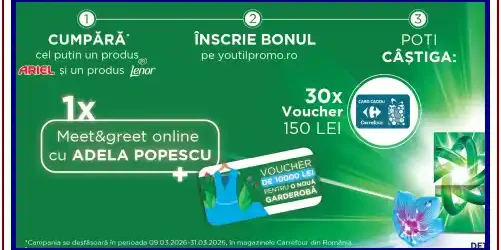 câștigători concurs Lenor Ariel Carrefour 2026 10000 lei