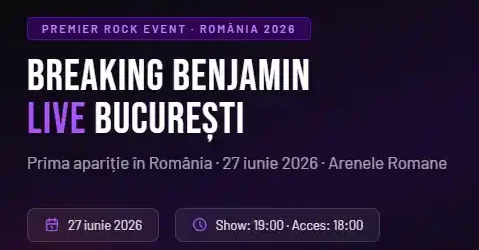 CONCERT ROCK cu americanii de la trupa BREAKING BENJAMIN 2026