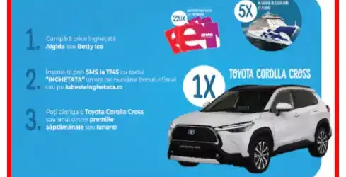 Concurs înghețată Algida câștigă o Toyota Corolla Cross Hibrid