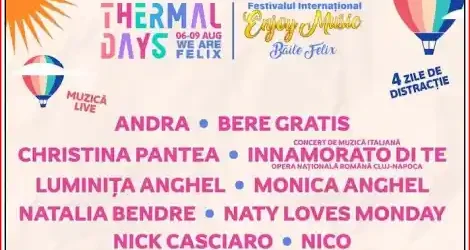 Thermal Days Băile Felix 2026 program intrare liberă