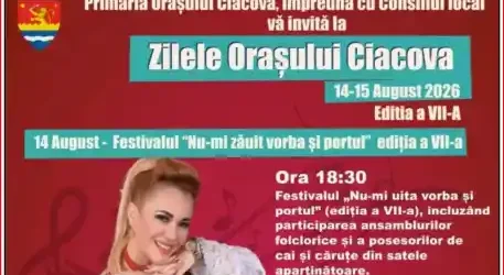 Zilele Orașului Ciacova 2026 program complet